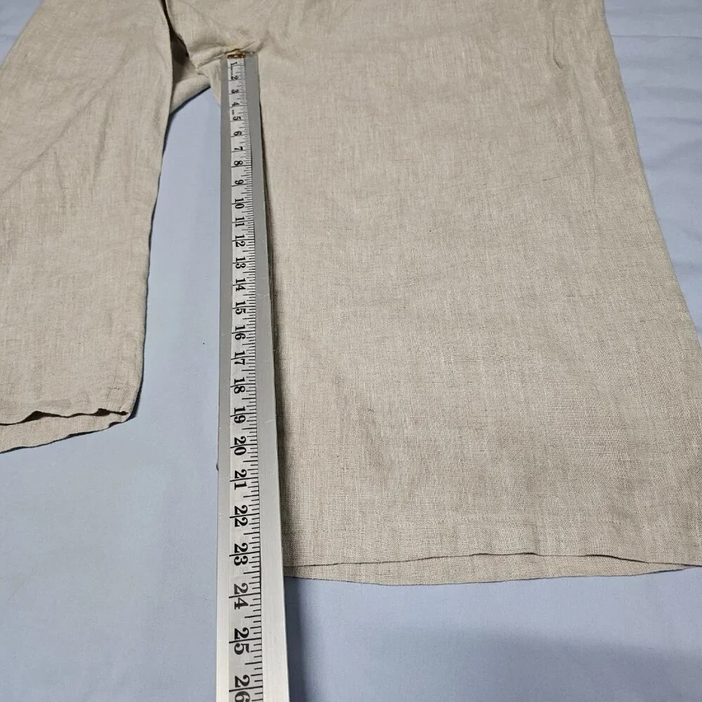 Reformation Mason Wide Leg Women Pants Size 22 Khaki 100% Linen